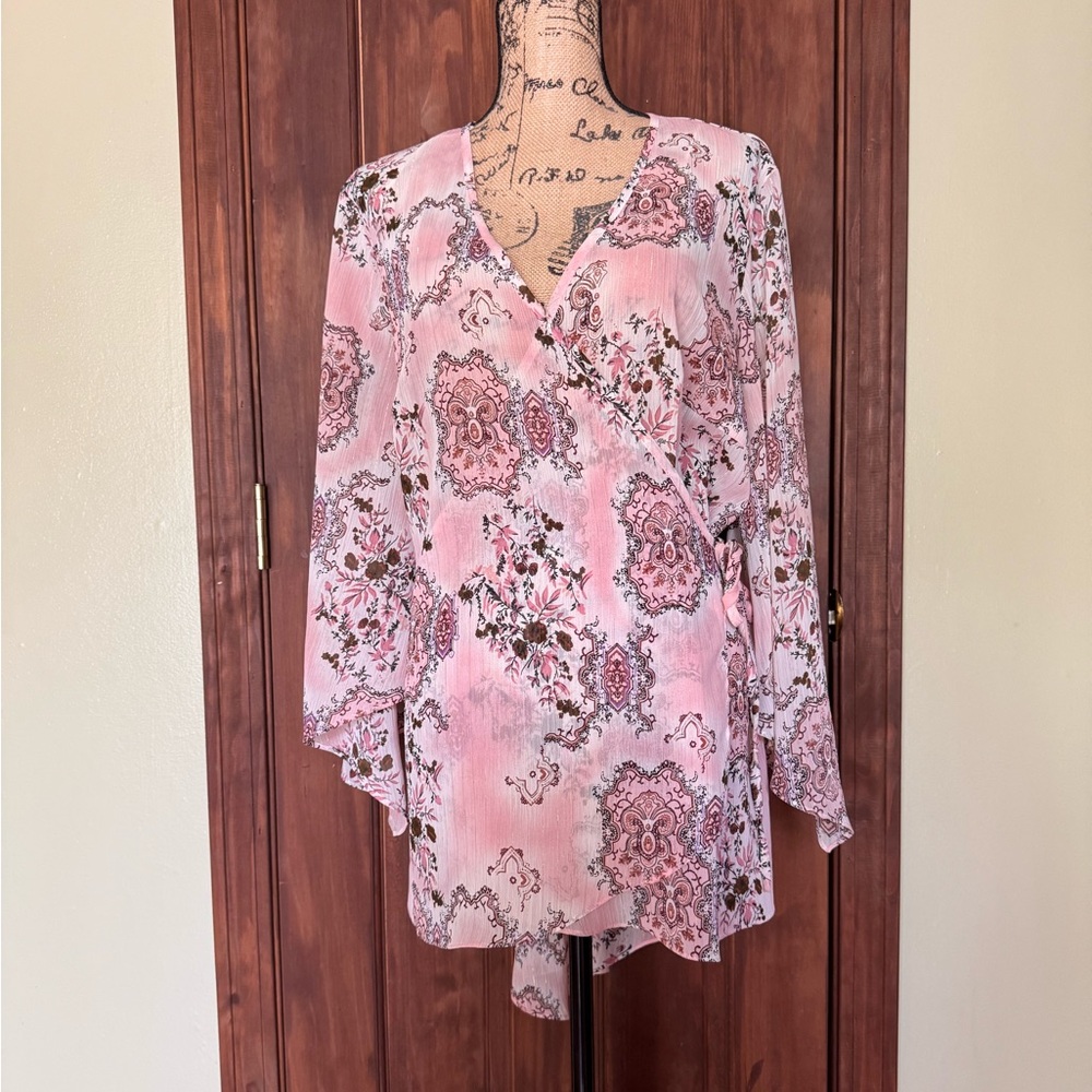 Vintage Lane Bryant wrap sheer top size 14-16